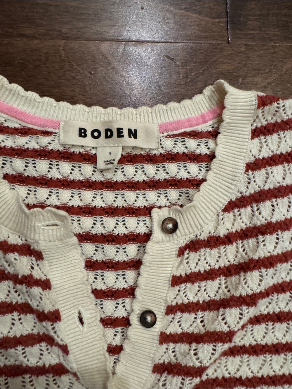 Boden pointelle short sleeve sweater - Picture 3 of 4